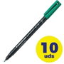 Staedtler Lumocolor 318-5 Verde Punta Fina 0,6 mm (Pack de 10)